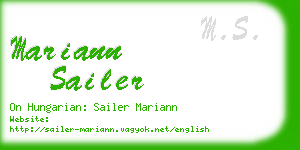 mariann sailer business card